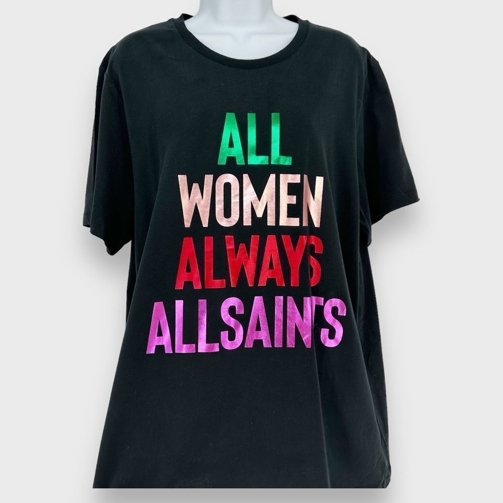 ALLSAINTS ALL Saints NWT Black Tee- size L- All Women‎ Always Allsaints - Picture 9 of 9